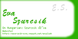 eva szurcsik business card